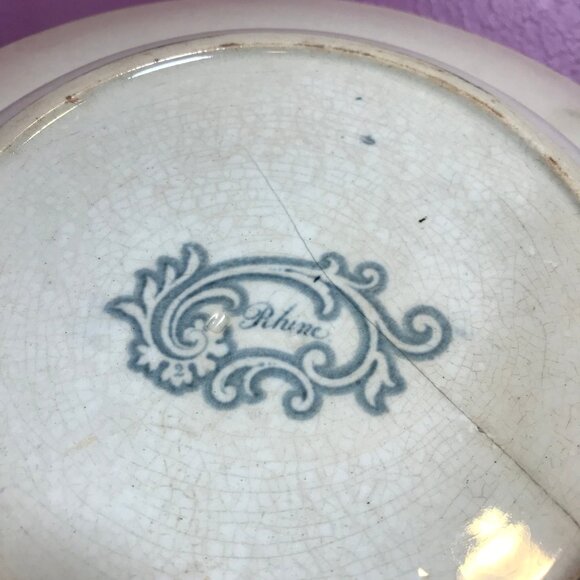 Vintage Rhine Transferware Antique Soup Bowl GUC Retro Collectible Display House - Picture 5 of 11